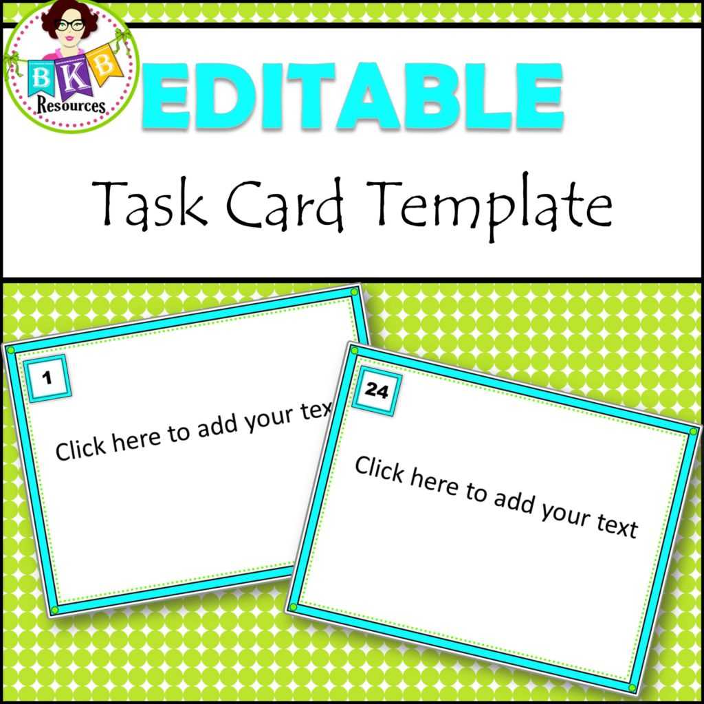 Editable Task Card Templates – Bkb Resources For Task Card In Task Card Template