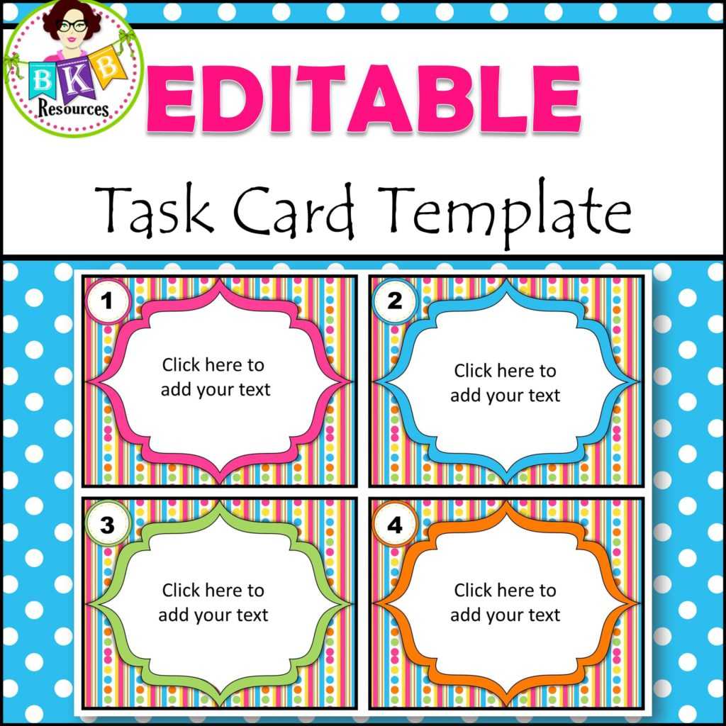 Editable Task Card Templates - Bkb Resources In Task Cards Template