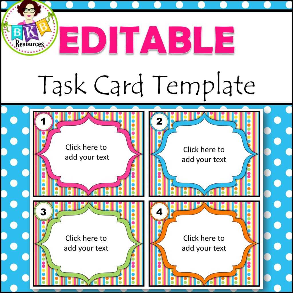 Editable Task Card Templates – Bkb Resources In Task Cards Template