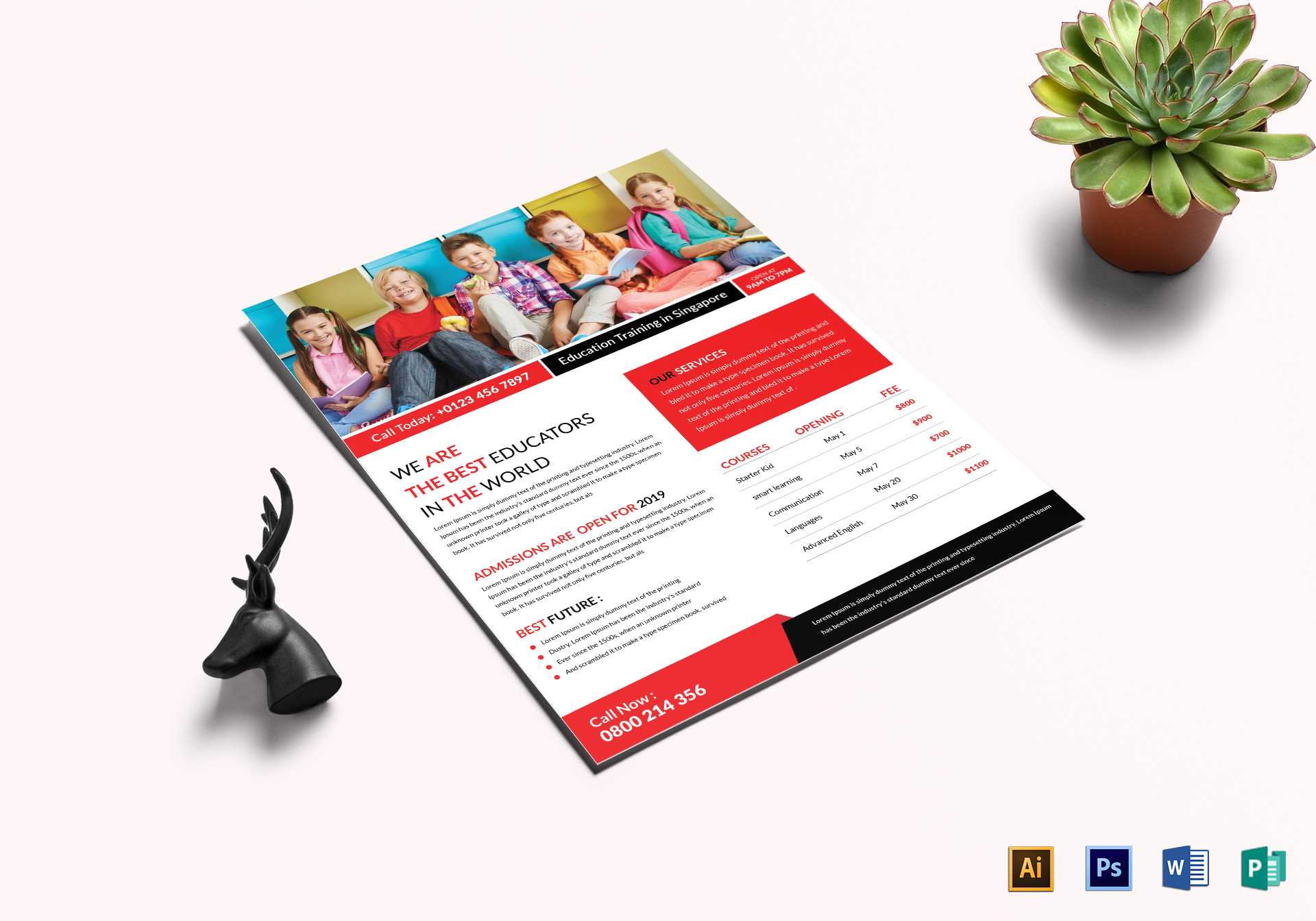 Education & Training Flyer Template In Training Brochure Template
