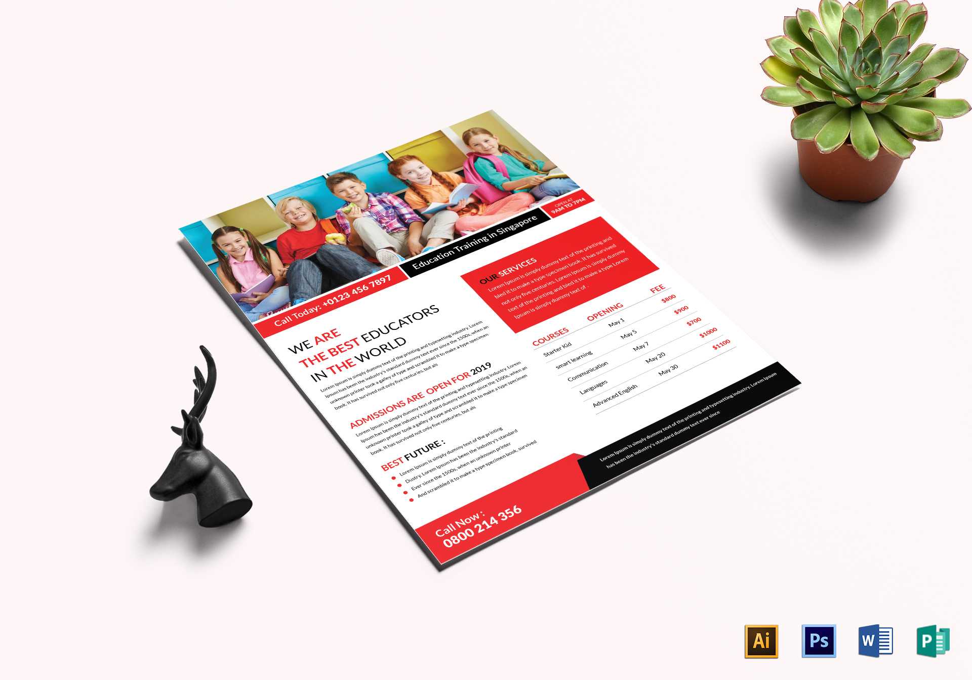 Education & Training Flyer Template In Training Brochure Template