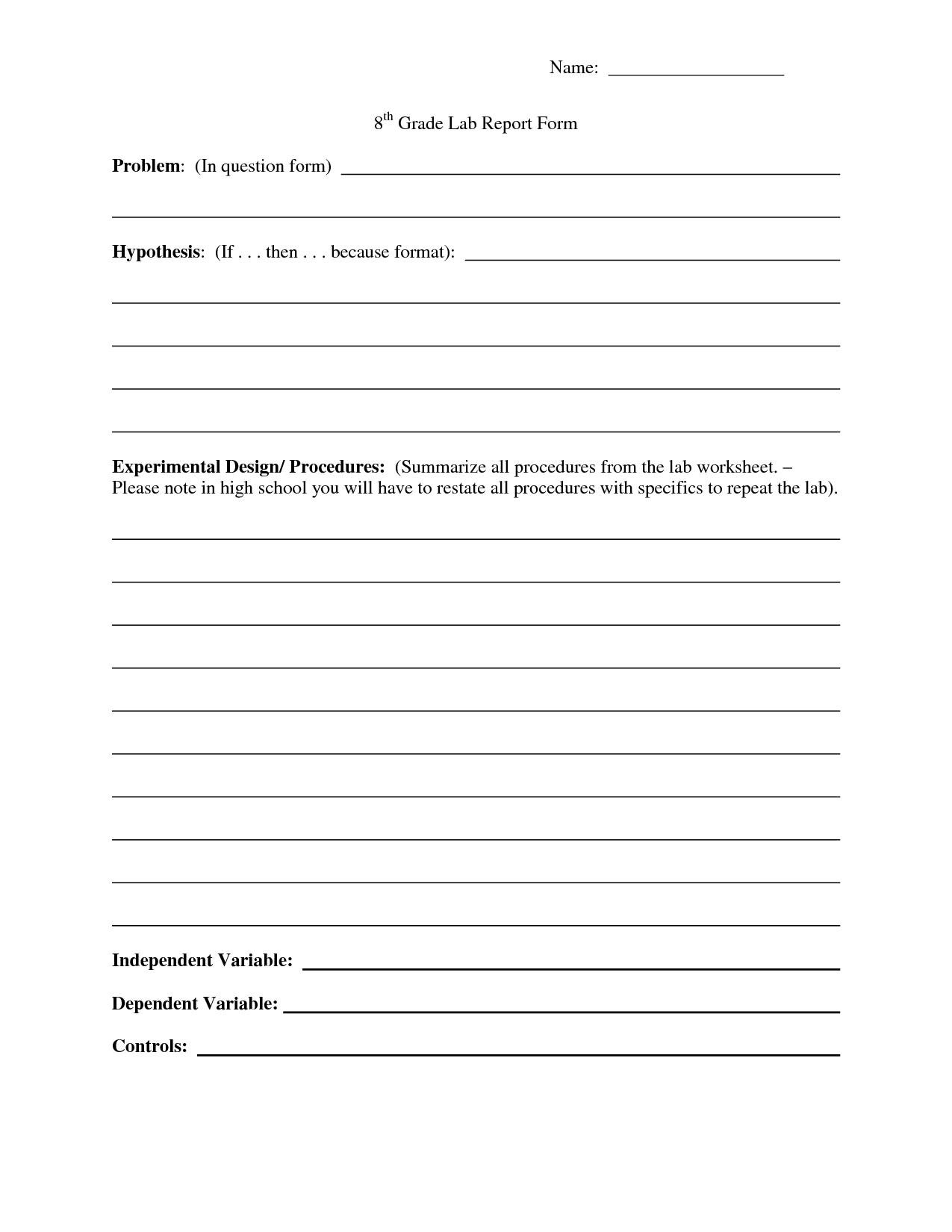 Edward Little High School Auburn Maine: Lab Report Template Inside Lab Report Template Middle School