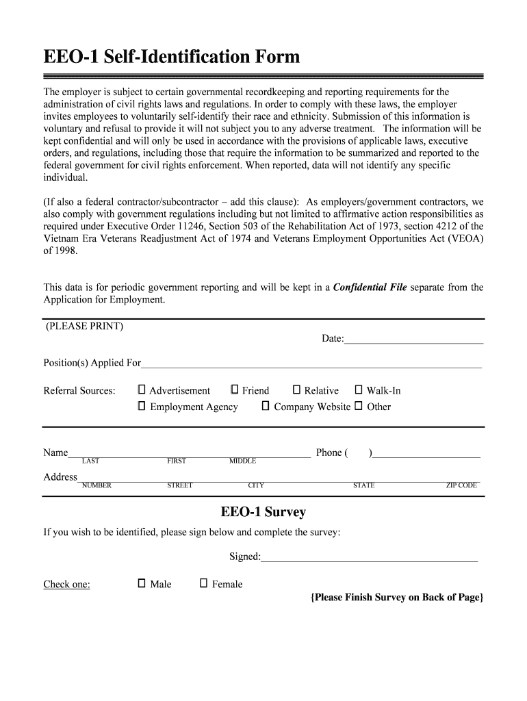 Eeo1 Form Editiable – Fill Online, Printable, Fillable Inside Eeo 1 Report Template