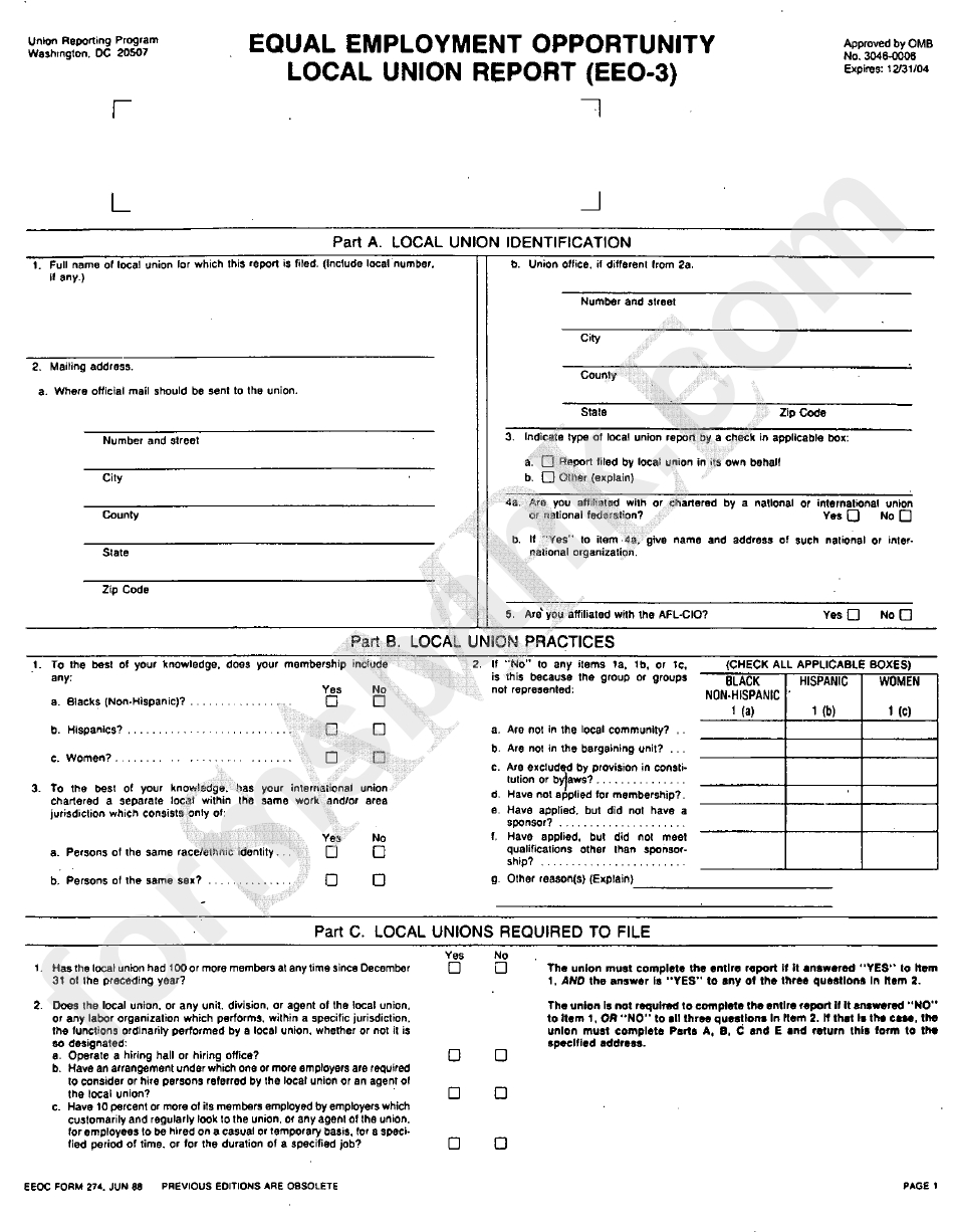 Eeo 1 Report Template