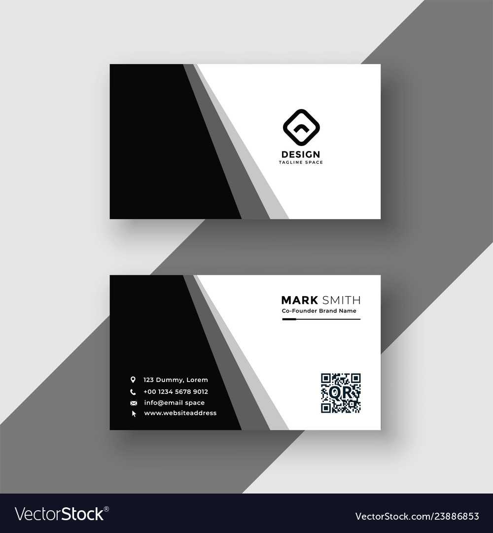 Elegant Black And White Business Card Template For Black And White Business Cards Templates Free