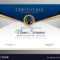 Elegant Blue And Gold Diploma Certificate Template In Elegant Certificate Templates Free