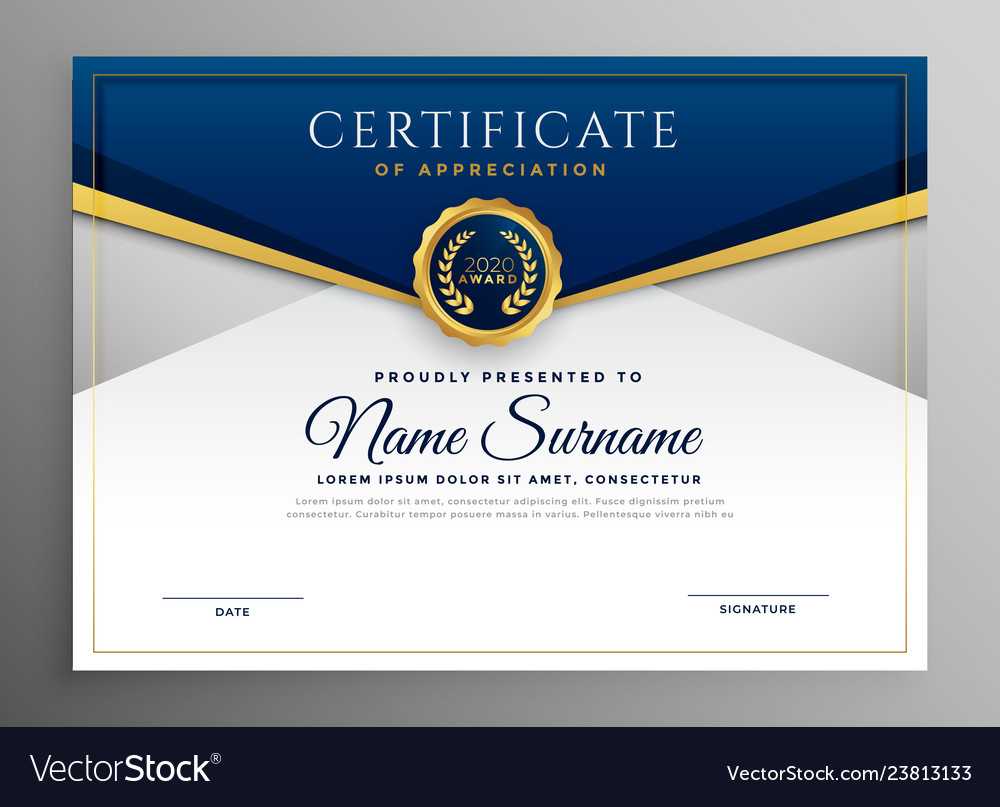 Elegant Blue And Gold Diploma Certificate Template In Elegant Certificate Templates Free