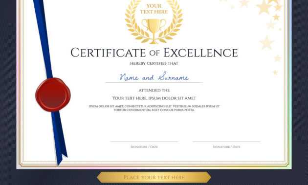 Elegant Certificate Template For Excellence with regard to Elegant Certificate Templates Free