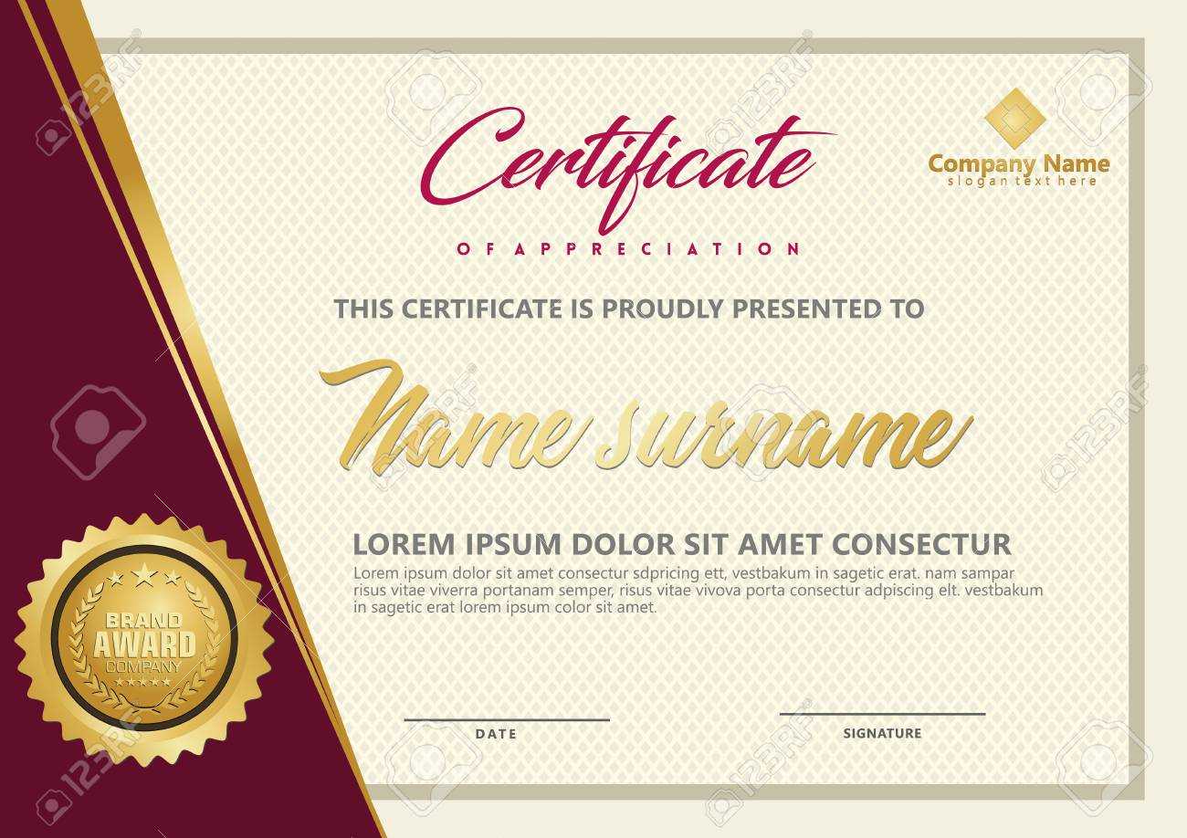 Elegant Certificate Template Vector With Luxury And Modern Pattern.. For Elegant Certificate Templates Free