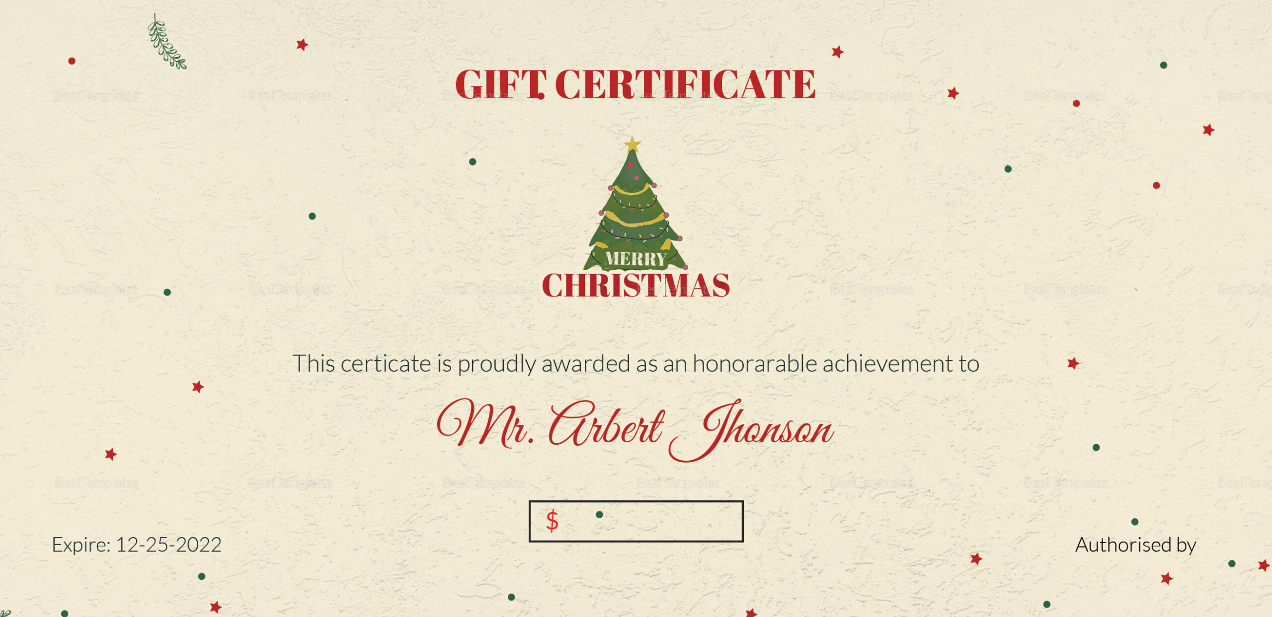 Elegant Christmas Gift Certificate Template Intended For Merry Christmas Gift Certificate Templates