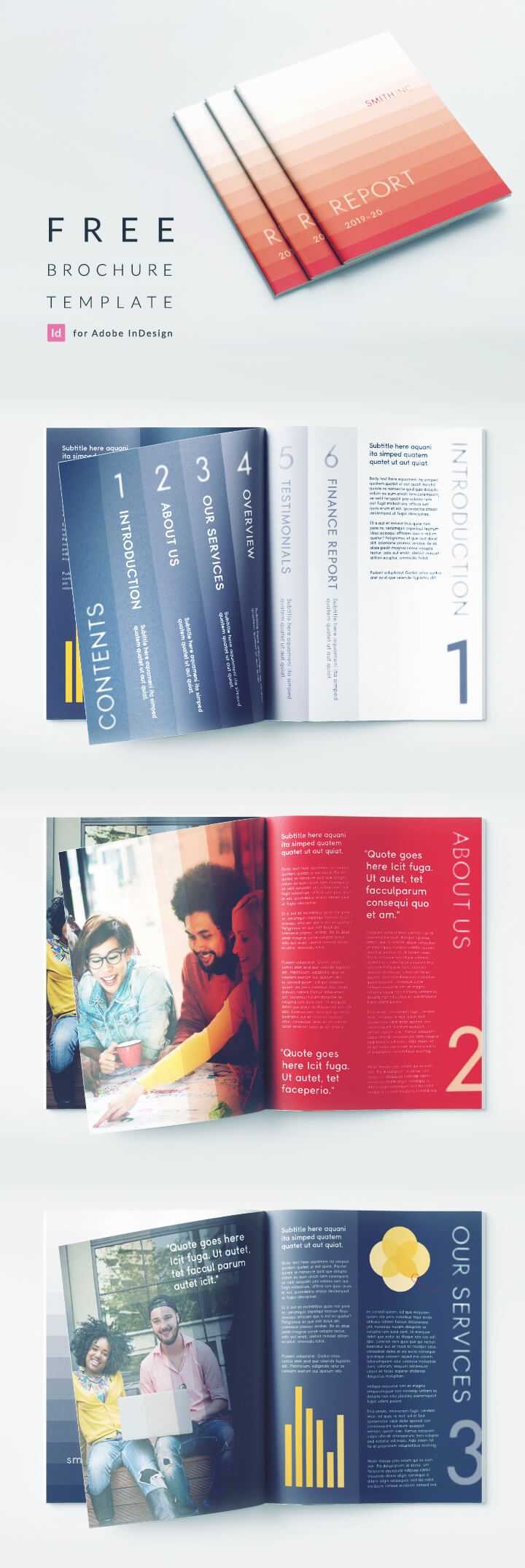 Elegant Corporate Brochure Or Report Indesign Template Throughout Free Indesign Report Templates