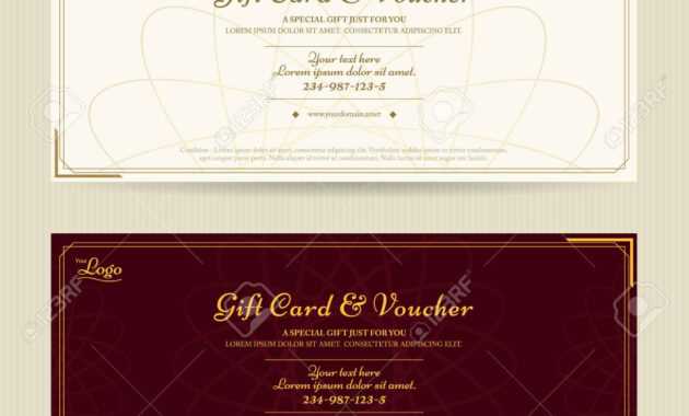 Elegant Gift Voucher Or Gift Card Template With Gold Border inside Elegant Gift Certificate Template