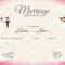 Elegant Marriage Certificate Template Throughout Certificate Of Marriage Template