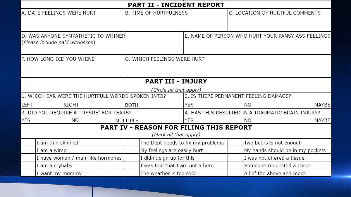 Elementary School Accidentally Sends 'hurt Feelings Report In Hurt Feelings Report Template