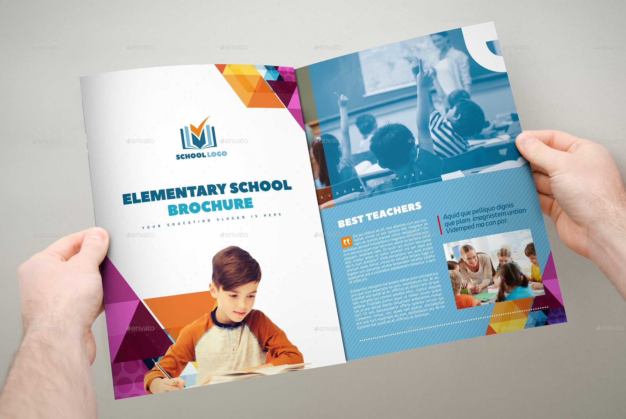 Elementary School Brochure Template 3Xa4 Trifold Throughout Tri Fold