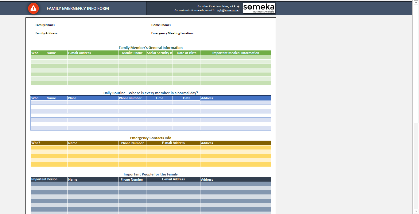 Emergency Contact Form Template – Free Emergency Contact Sheet Throughout In Case Of Emergency Card Template