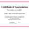 Employee Appreciation Certificate Template Free Recognition Throughout Felicitation Certificate Template
