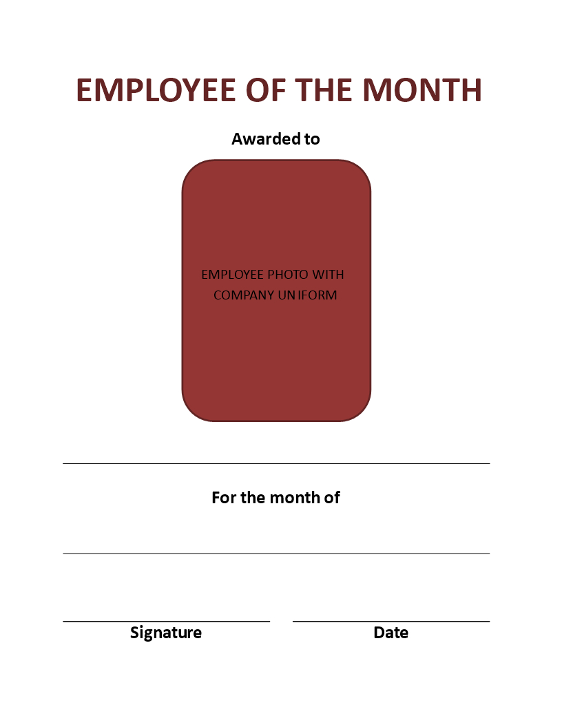 Employee Of The Month Certificate Portrait – Download This With Employee Of The Month Certificate Templates