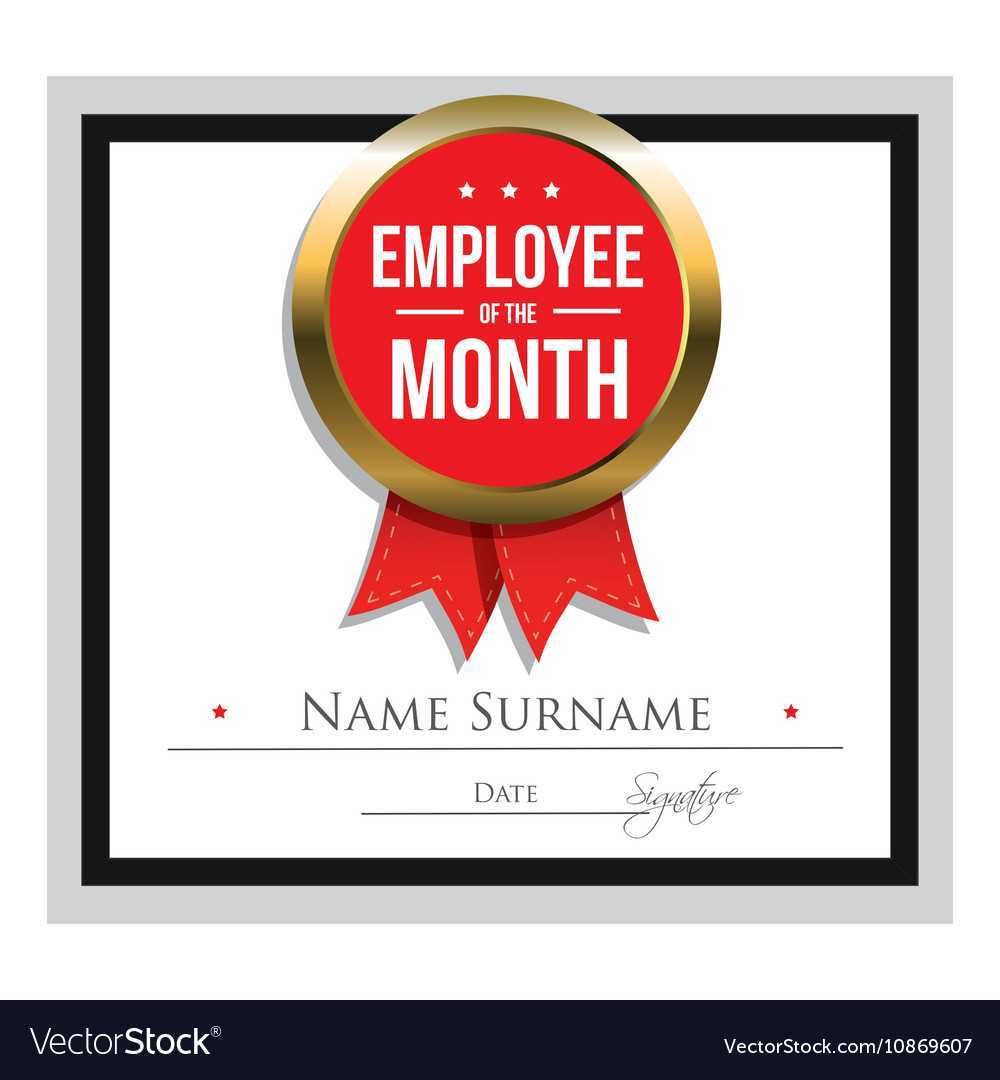 Employee Of The Month Certificate Template Inside Employee Of The Month Certificate Template With Picture