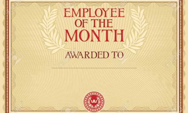 Employee Of The Month - Certificate Template throughout Manager Of The Month Certificate Template