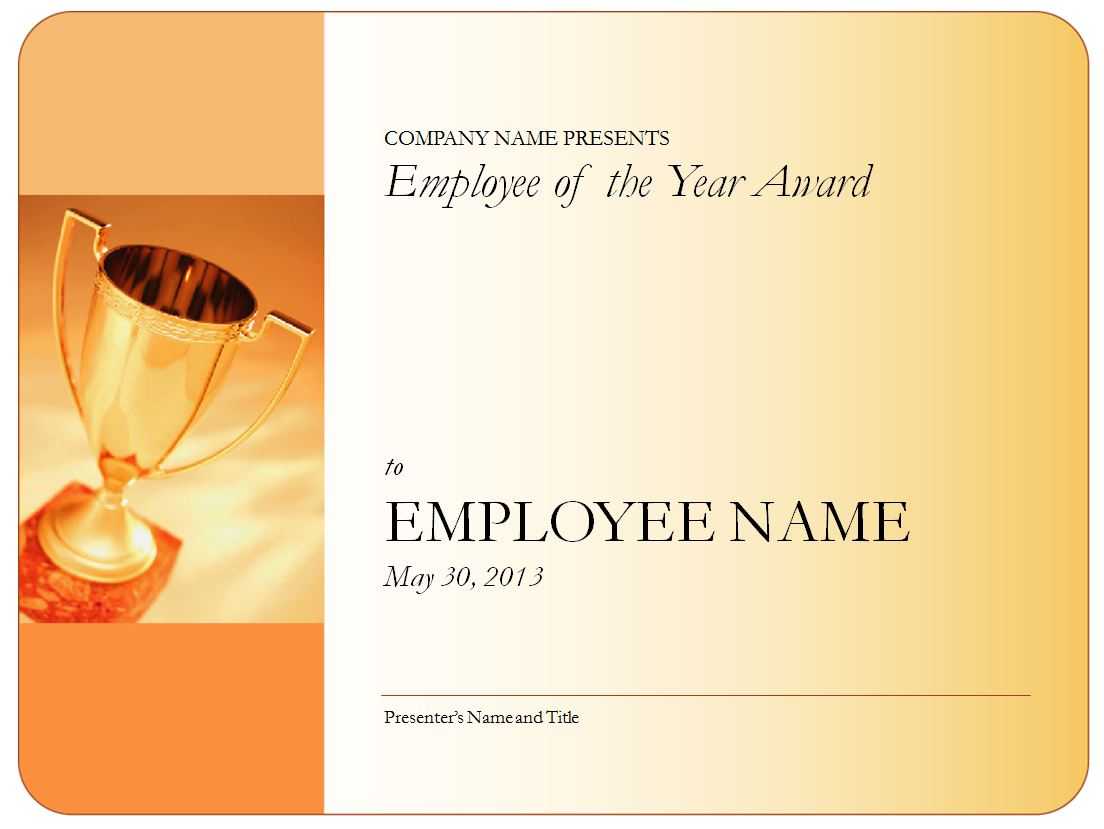 Employee Of The Year Certificate Blank Pertaining To Employee Of The Year Certificate Template Free