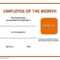 Employee The Month Certificate Template Free Microsoft Word with Employee Of The Month Certificate Templates