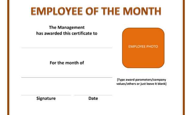 Employee The Month Certificate Template Free Microsoft Word with Employee Of The Month Certificate Templates