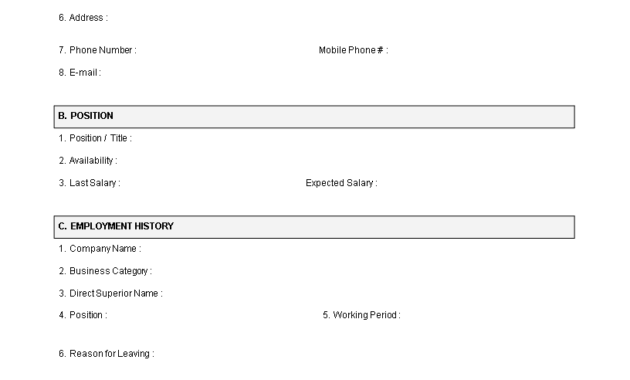 Employment Application Form Free Templates Employeeplication within Job Application Template Word