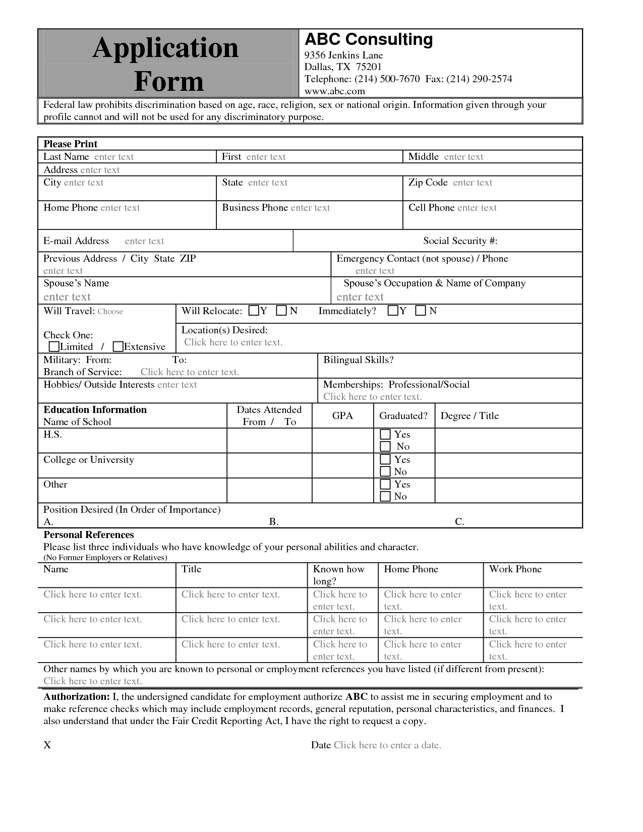 Employment Application Template Microsoft Word – Www.dhoc.tk Within Employment Application Template Microsoft Word