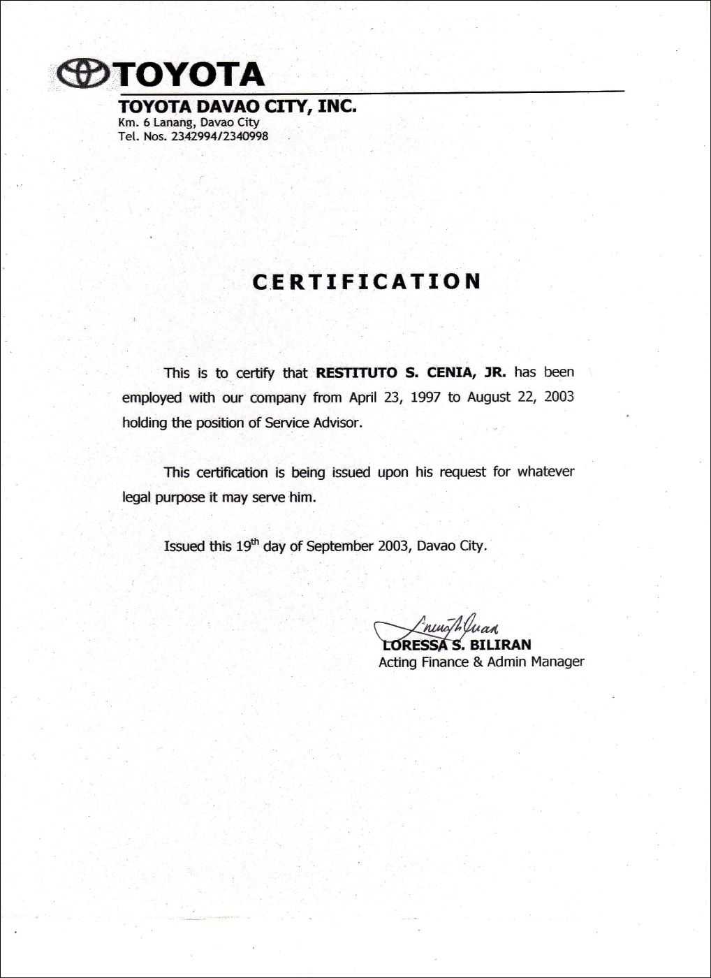 Employment Certificate Sample Best Templates Pinterest With Employee Certificate Of Service Template