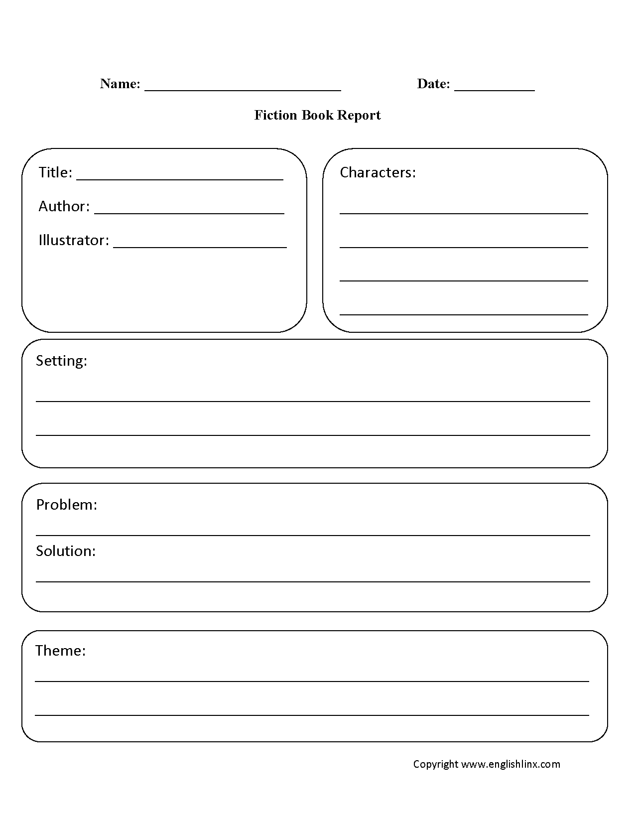 Englishlinx | Book Report Worksheets In Book Report Template 3Rd Grade