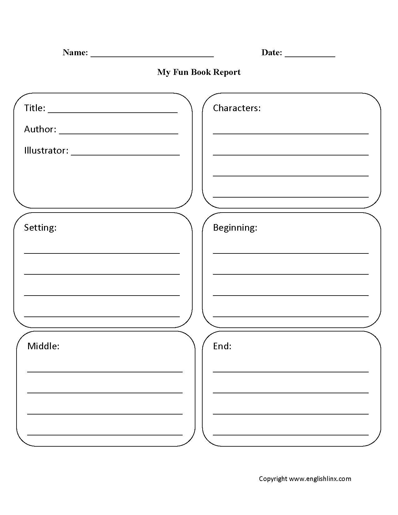 Englishlinx | Book Report Worksheets Inside 6Th Grade Book Report Template