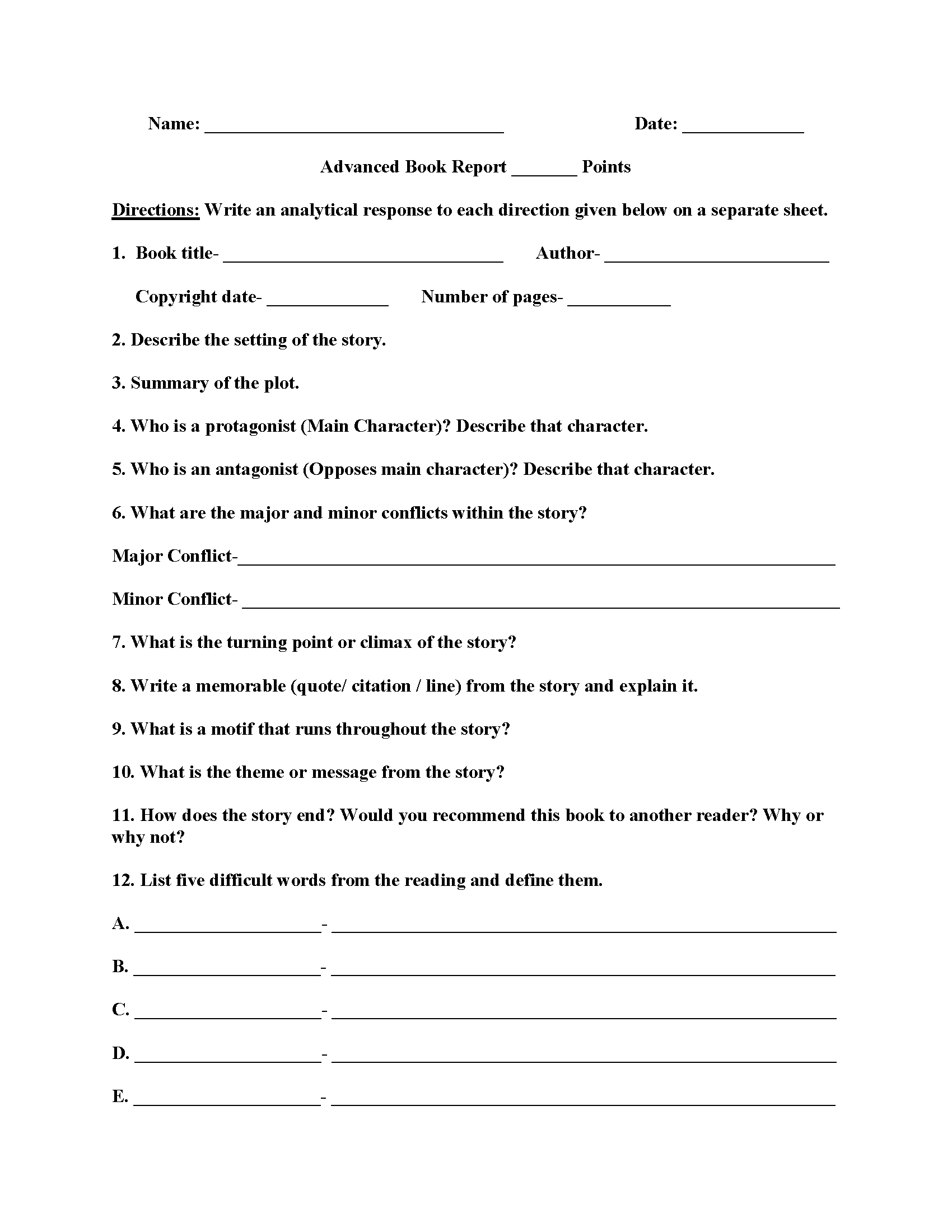 Englishlinx | Book Report Worksheets With Book Report Template 6Th Grade