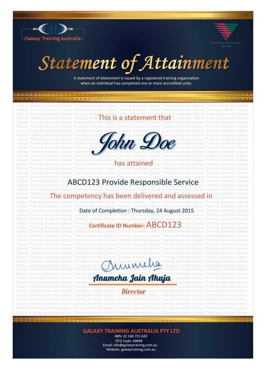 Entry #39Jackponco For Redesign A Certificate Template Inside Certificate Of Attainment Template