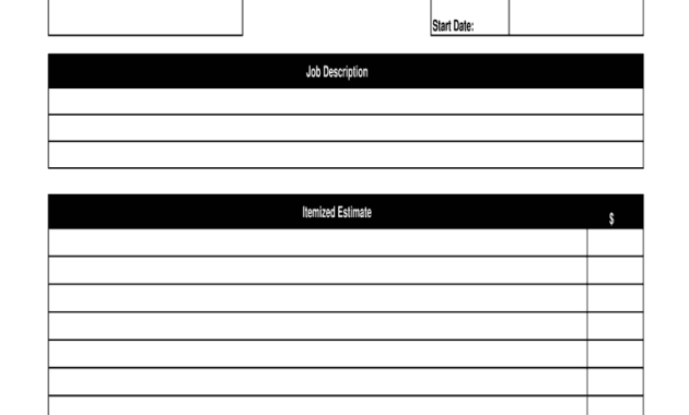 Estimate Template - Fill Online, Printable, Fillable, Blank pertaining to Blank Estimate Form Template