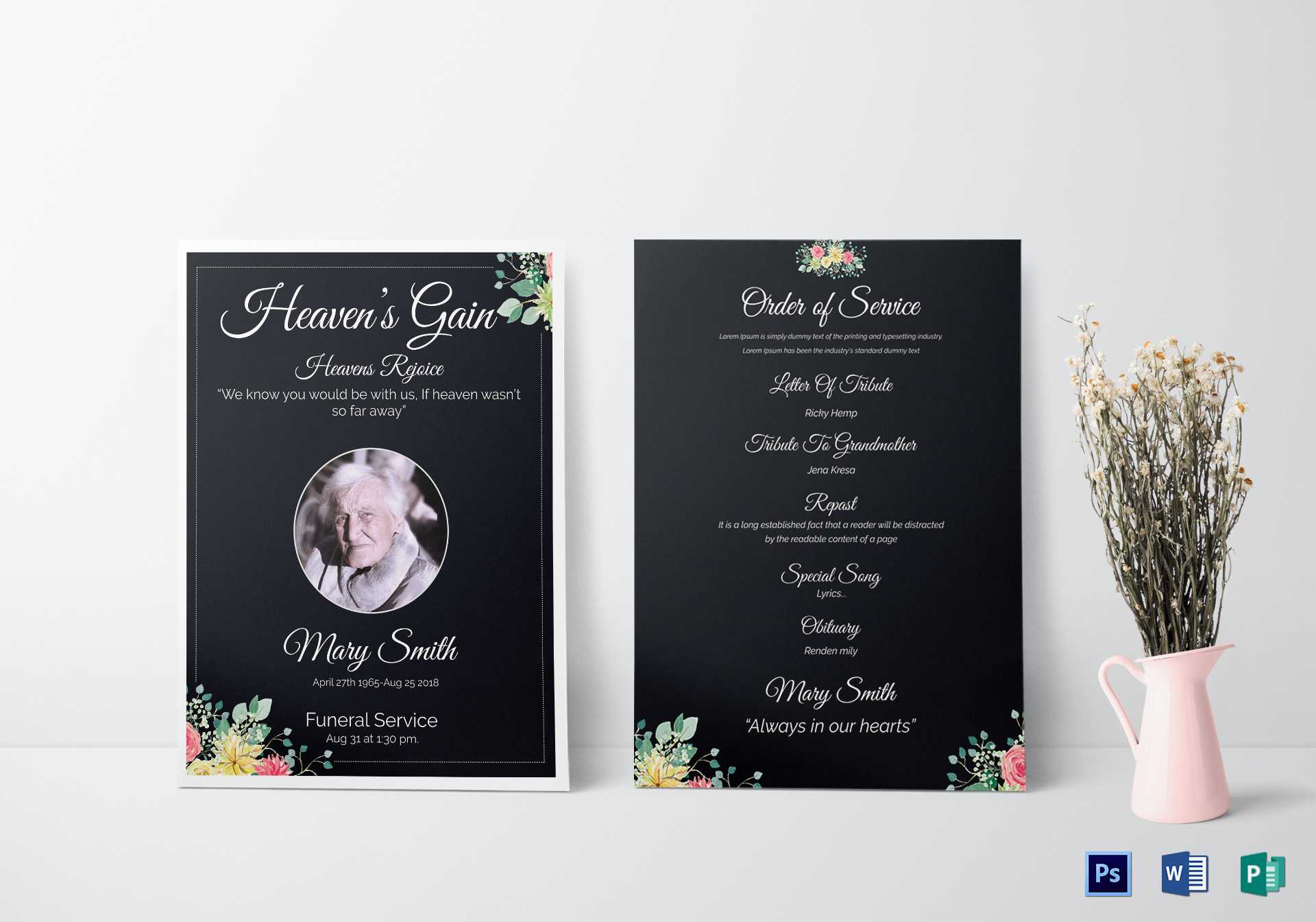 Eulogy Funeral Invitation Card Template With Funeral Invitation Card Template