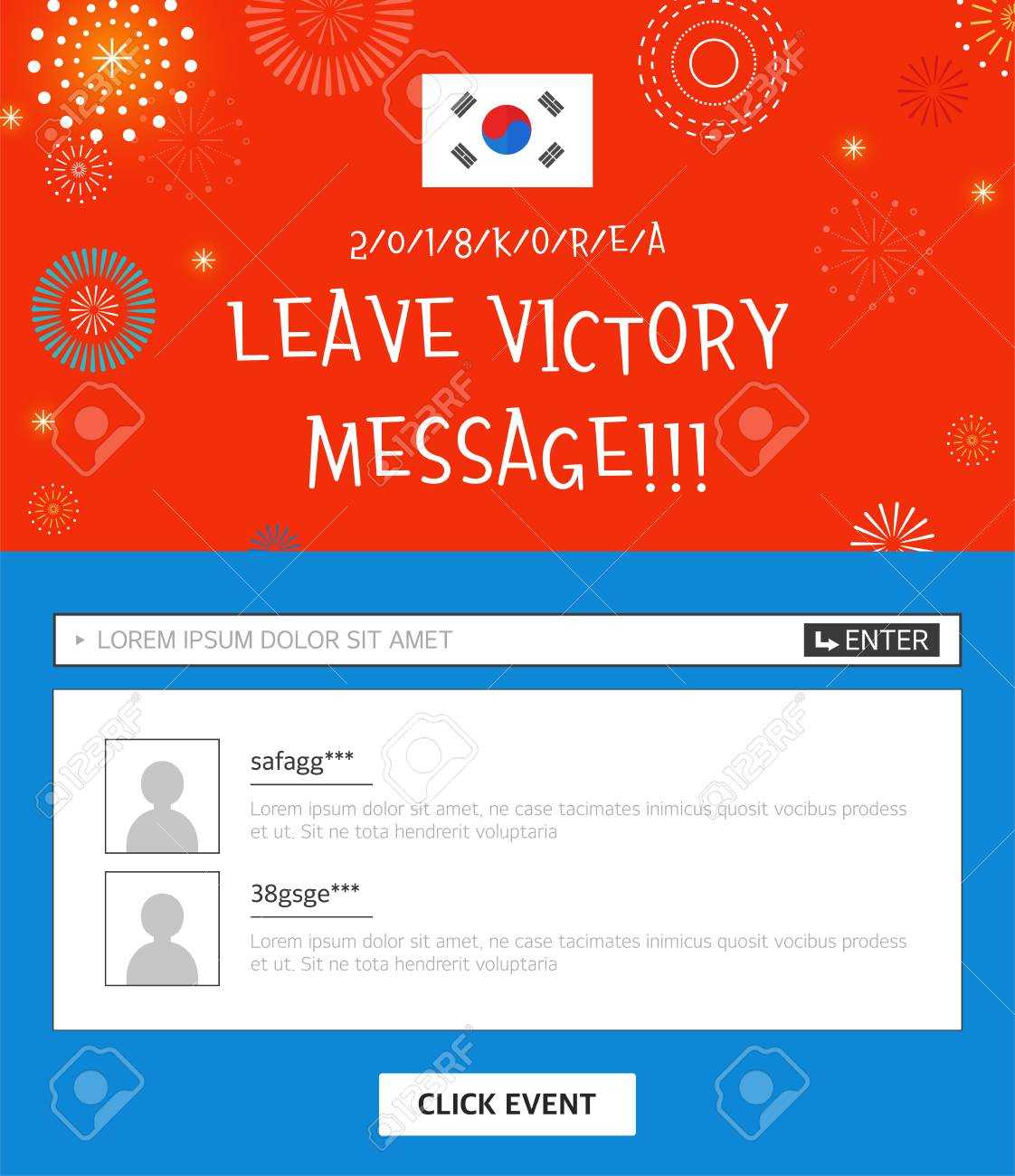 Event Banner Template – Leave Victory Message With Korean Flag Within Event Banner Template