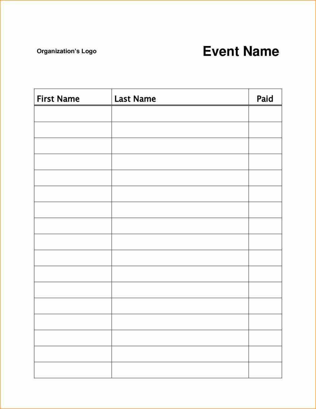 Event Or Class Workshop Forms A Sign Up Sheet Template Word Throughout Free Sign Up Sheet Template Word