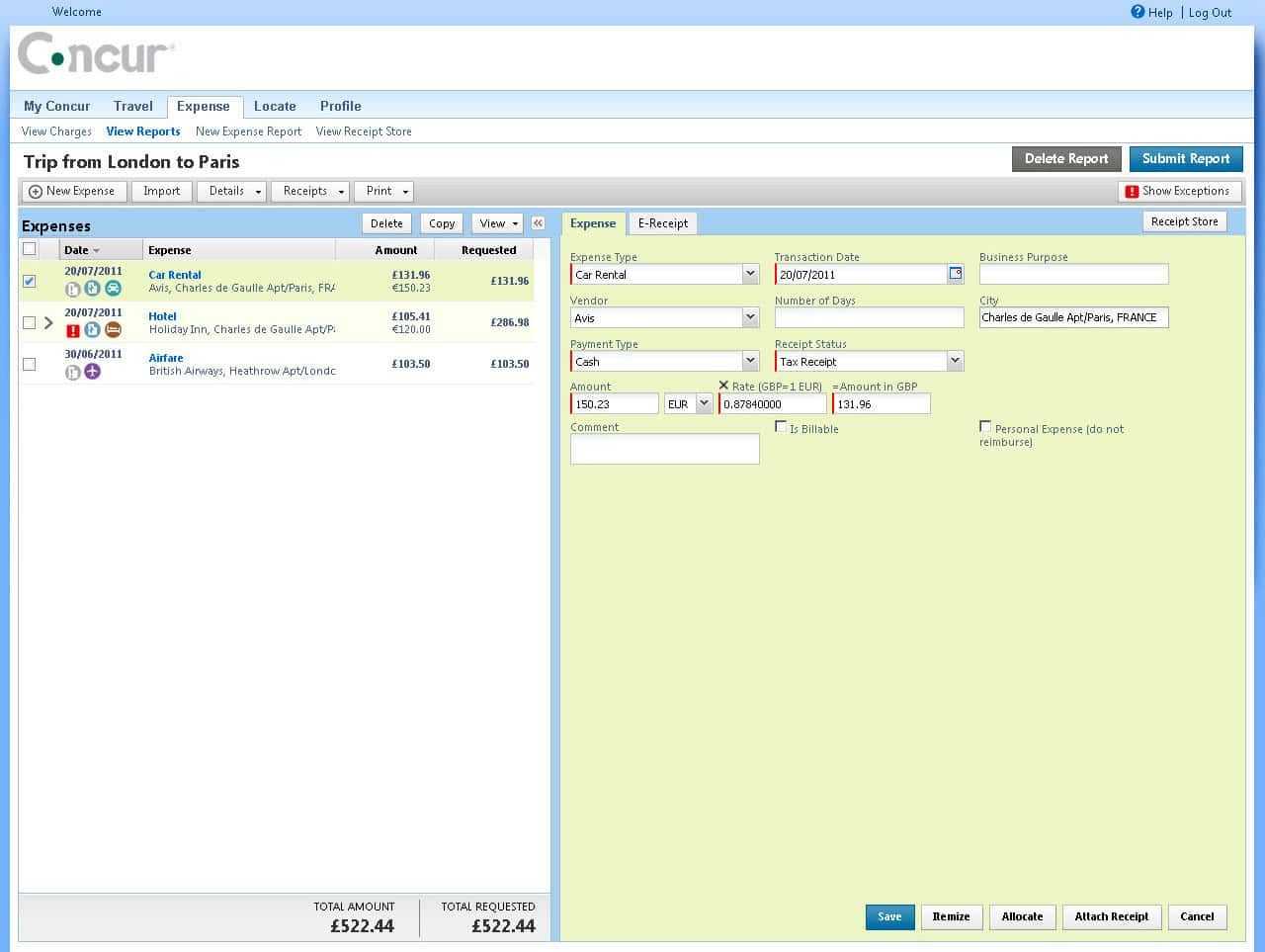 Excel Per Diem Formula And Business Expense Reimbursement With Regard To Per Diem Expense Report Template