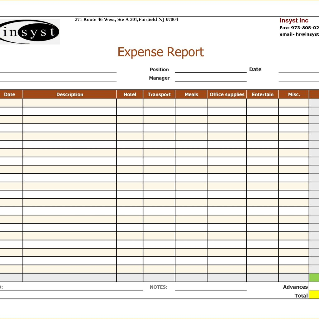 Expense Report Template Excel 2010 4 Outline Templates With Regard To Expense Report Template Excel 2010