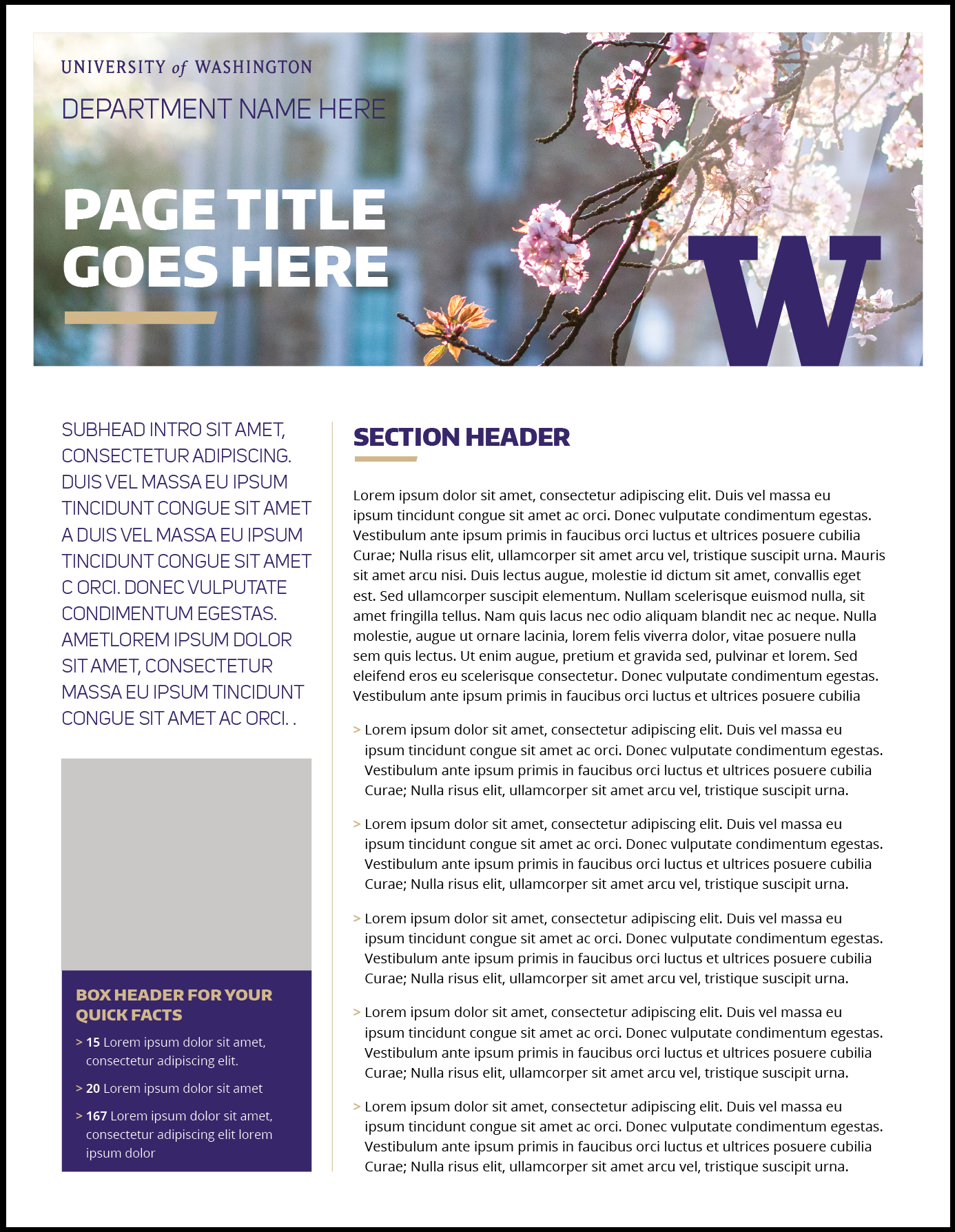 Fact Sheet | Uw Brand Throughout Fact Sheet Template Word