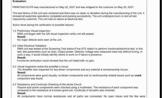 Failure Analysis Report Template pertaining to Failure Analysis Report Template