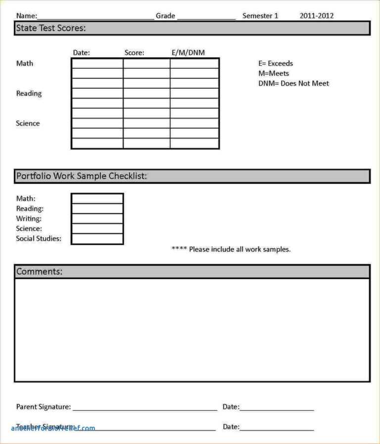 Fake College Report Card Template