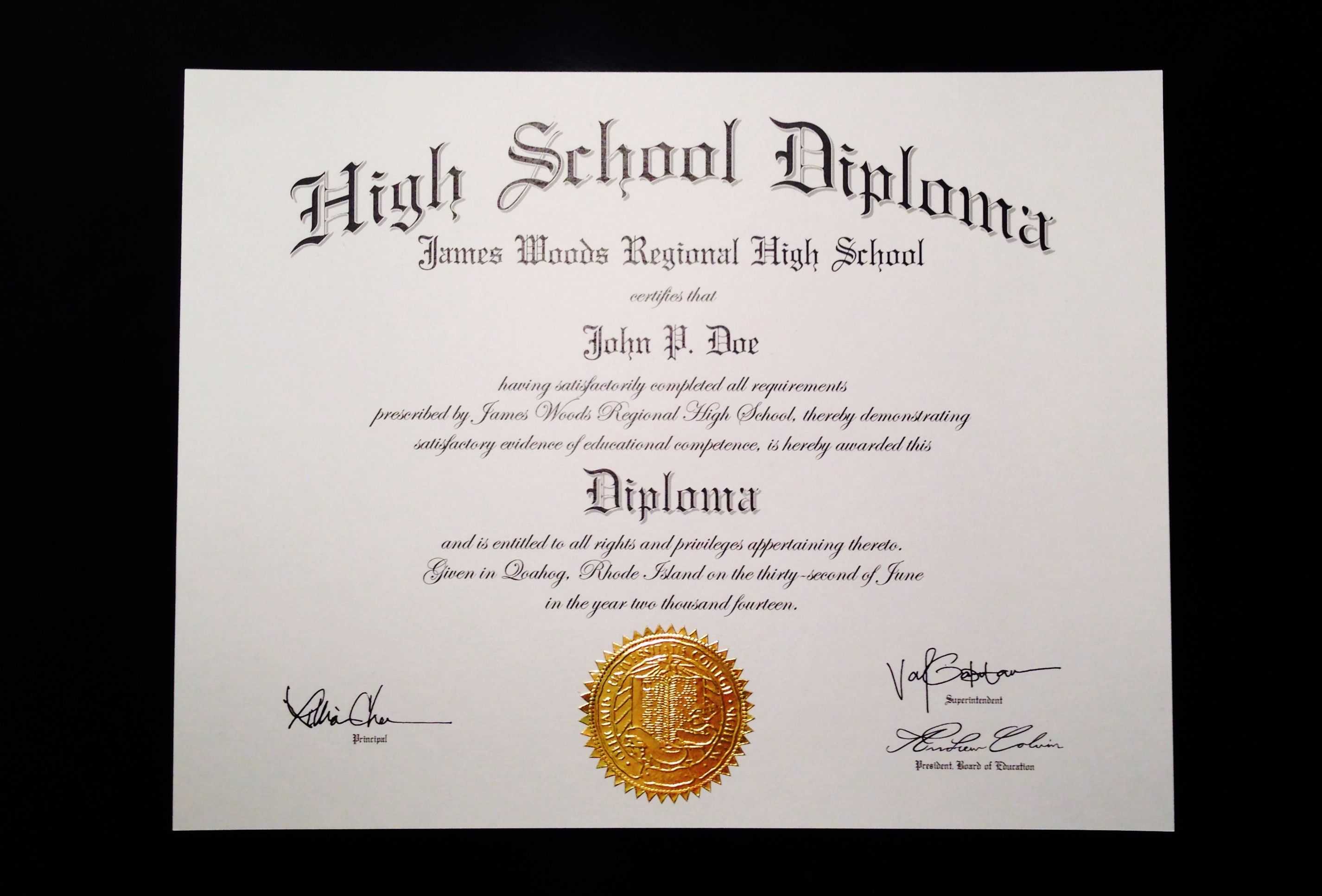 Fake+High+School+Diploma+Template | Jeffrey D Brammer | High For Fake Diploma Certificate Template
