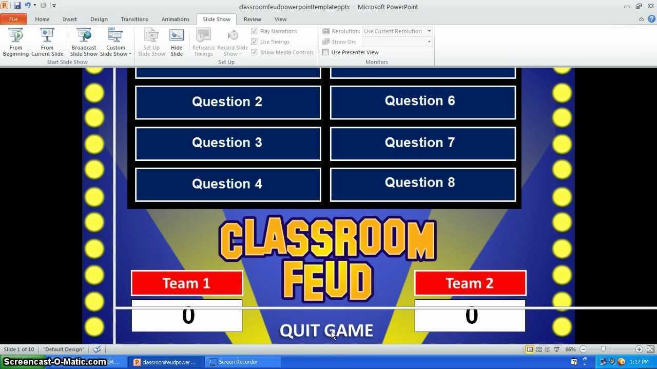 Family Feud Powerpoint Template Intended For Quiz Show Template Powerpoint