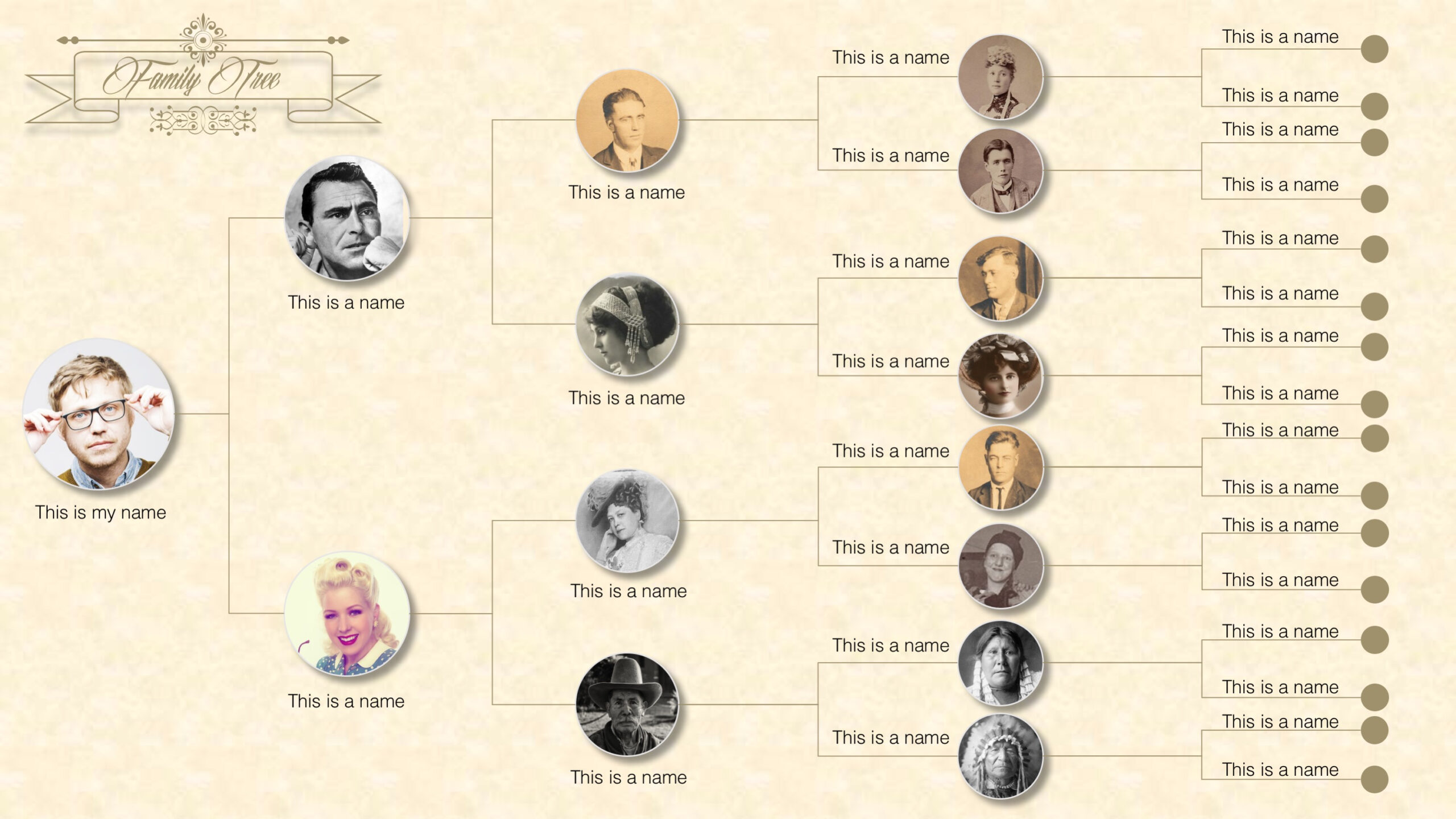 Family Tree Powerpoint Templates With Powerpoint Genealogy Template