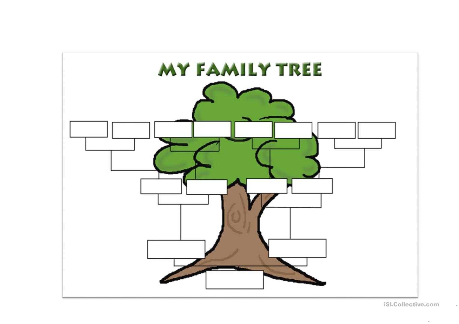 Family Tree Template – English Esl Worksheets With Regard To Fill In The Blank Family Tree Template