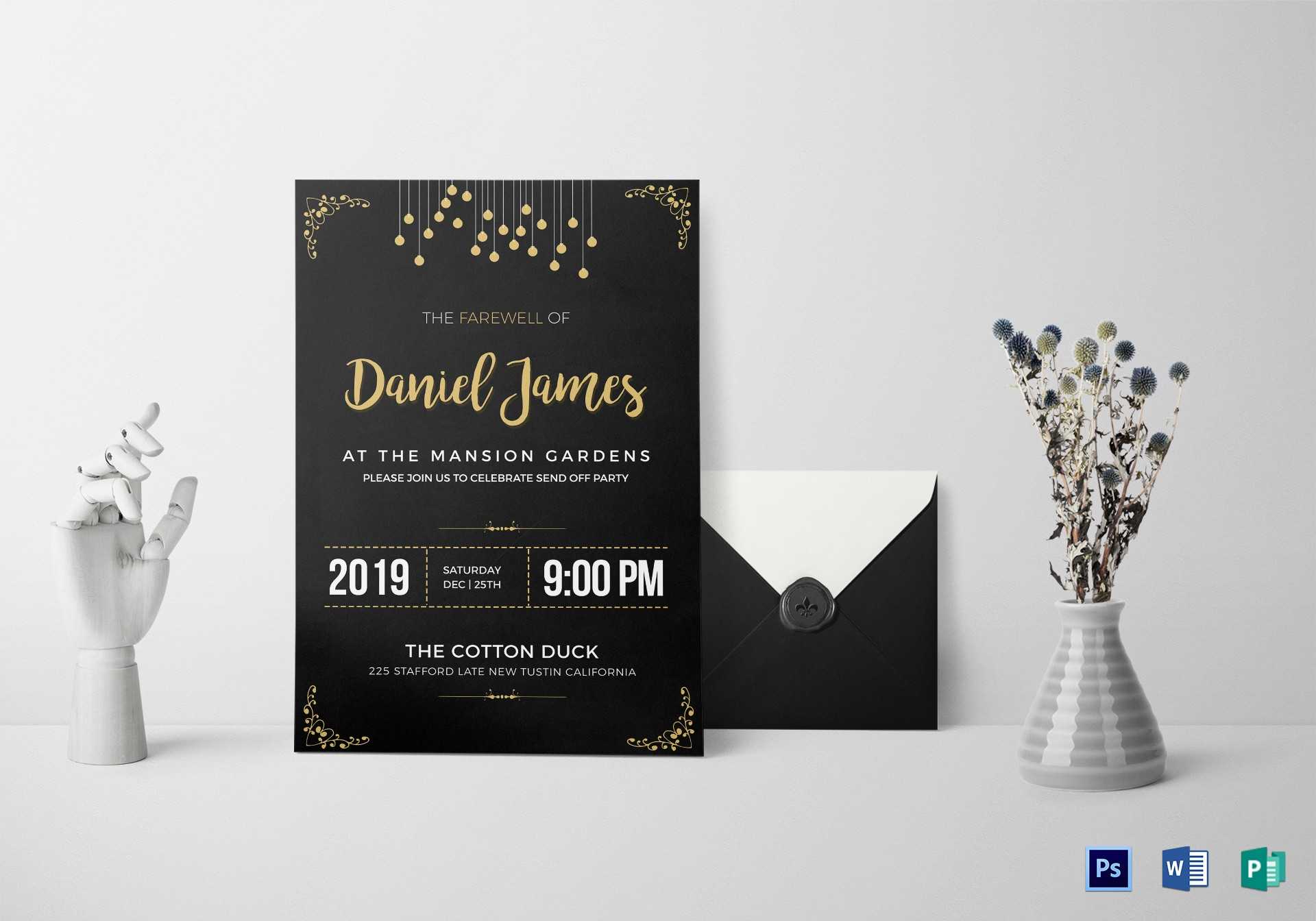 Farewell Invitation Card Template Pertaining To Farewell Card Template Word