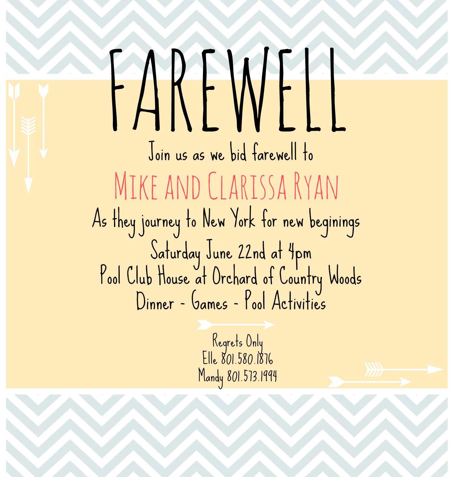 Farewell Invite | Farewell Party Invitations, Going Away With Regard To Farewell Invitation Card Template