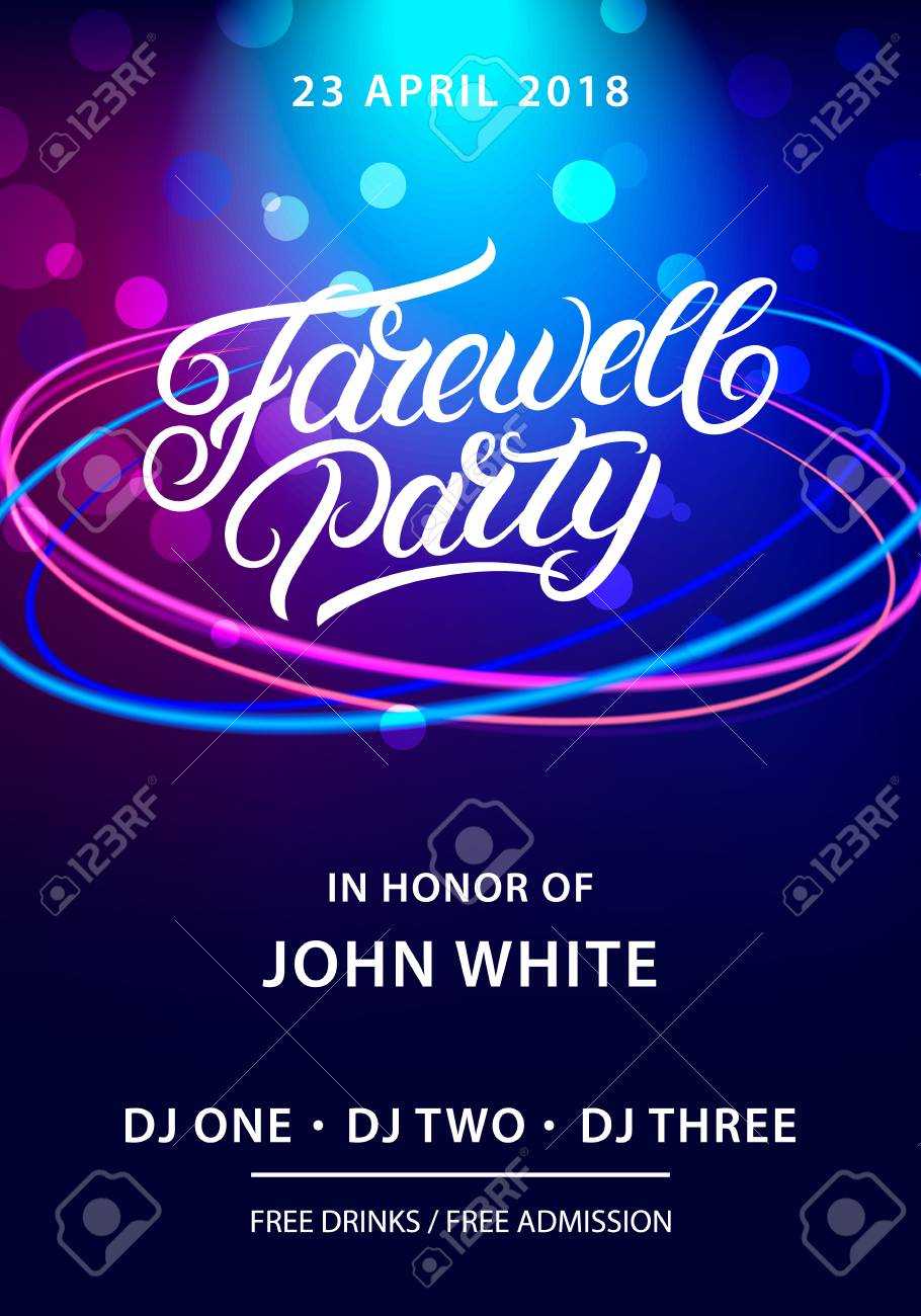 Farewell Party Hand Written Lettering. Invitation Card, Poster,.. Throughout Farewell Invitation Card Template